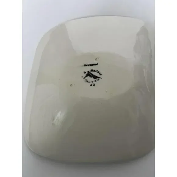 Vintage Ann Mallory California Mid Century Hand Painted Dish Black White - Picture 4 of 4